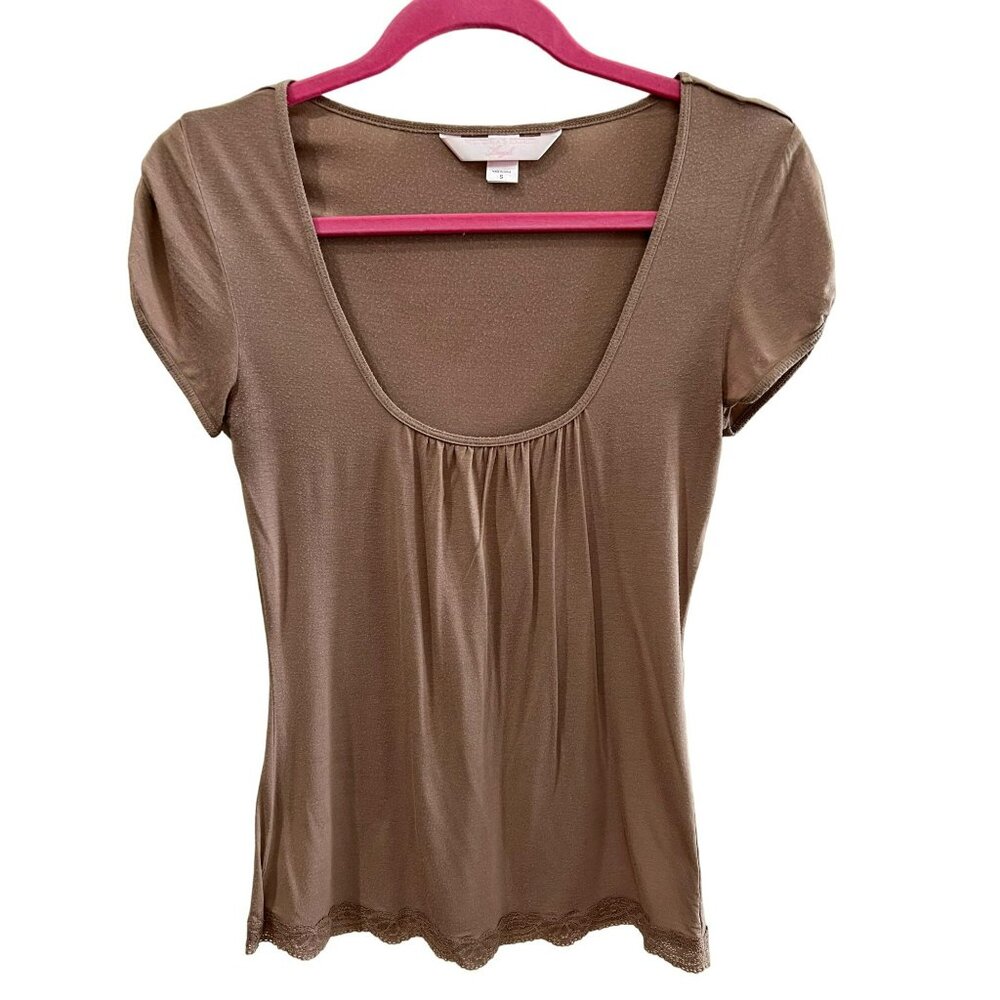 Vintage Victoria's Secret Angels Lace Trimmed Tee Size Small